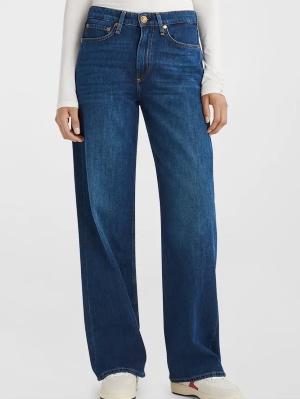 rag & bone Dark Blue Wide-Leg Jeans